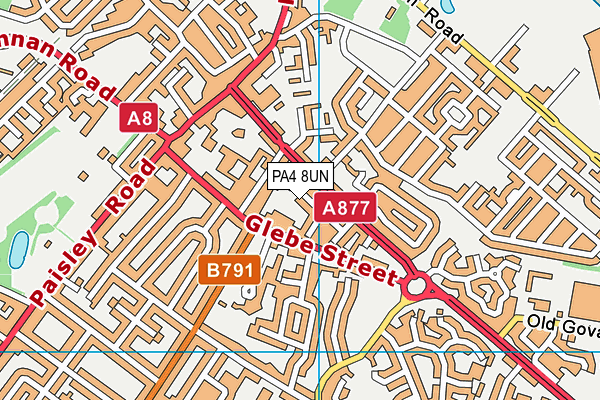 PA4 8UN map - OS VectorMap District (Ordnance Survey) PA4 8UN map - OS VectorMap District (Ordnance Survey)
