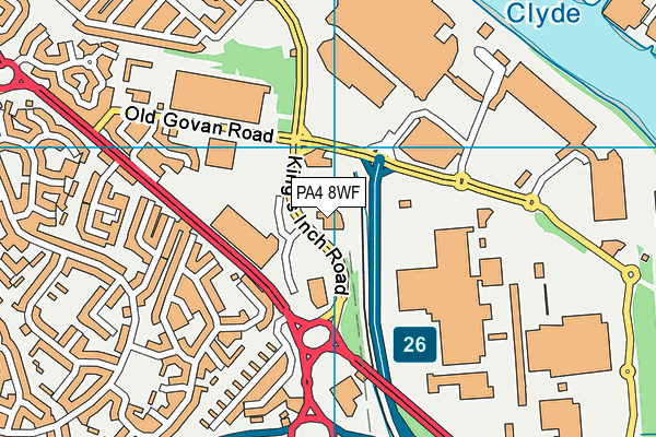 PA4 8WF map - OS VectorMap District (Ordnance Survey) PA4 8WF map - OS VectorMap District (Ordnance Survey)