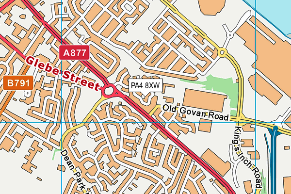 PA4 8XW map - OS VectorMap District (Ordnance Survey)