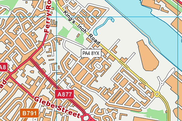 PA4 8YX map - OS VectorMap District (Ordnance Survey) PA4 8YX map - OS VectorMap District (Ordnance Survey)