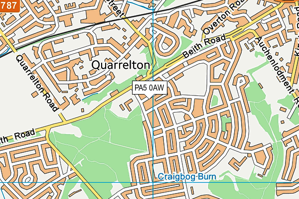 PA5 0AW map - OS VectorMap District (Ordnance Survey) PA5 0AW map - OS VectorMap District (Ordnance Survey)