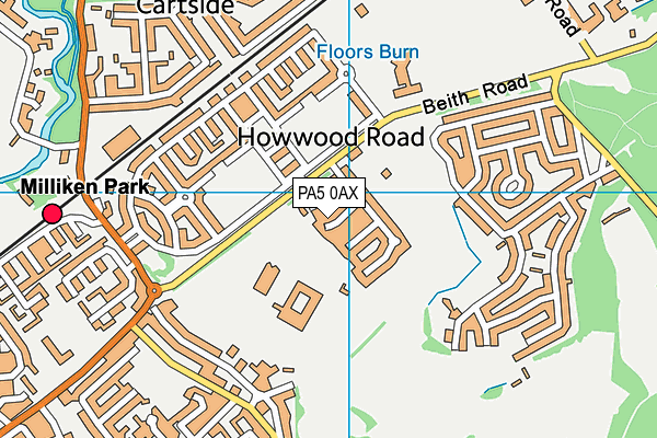 PA5 0AX map - OS VectorMap District (Ordnance Survey) PA5 0AX map - OS VectorMap District (Ordnance Survey)