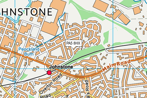 PA5 8HX map - OS VectorMap District (Ordnance Survey) PA5 8HX map - OS VectorMap District (Ordnance Survey)