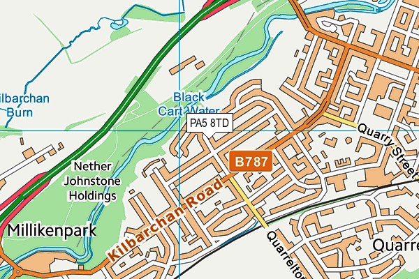 PA5 8TD map - OS VectorMap District (Ordnance Survey) PA5 8TD map - OS VectorMap District (Ordnance Survey)