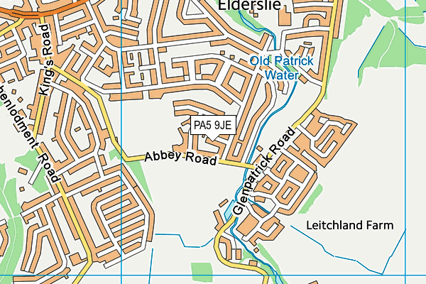 PA5 9JE map - OS VectorMap District (Ordnance Survey) PA5 9JE map - OS VectorMap District (Ordnance Survey)