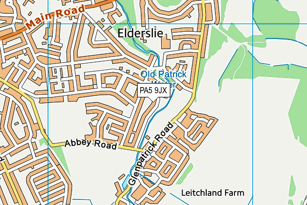 PA5 9JX map - OS VectorMap District (Ordnance Survey) PA5 9JX map - OS VectorMap District (Ordnance Survey)