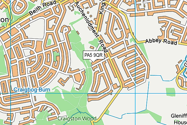PA5 9QR map - OS VectorMap District (Ordnance Survey) PA5 9QR map - OS VectorMap District (Ordnance Survey)