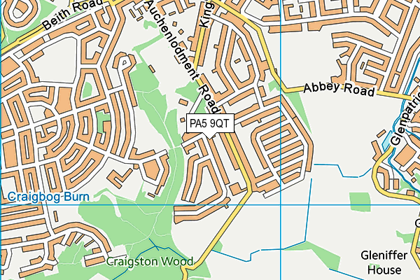 PA5 9QT map - OS VectorMap District (Ordnance Survey) PA5 9QT map - OS VectorMap District (Ordnance Survey)