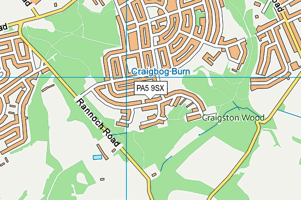 PA5 9SX map - OS VectorMap District (Ordnance Survey) PA5 9SX map - OS VectorMap District (Ordnance Survey)