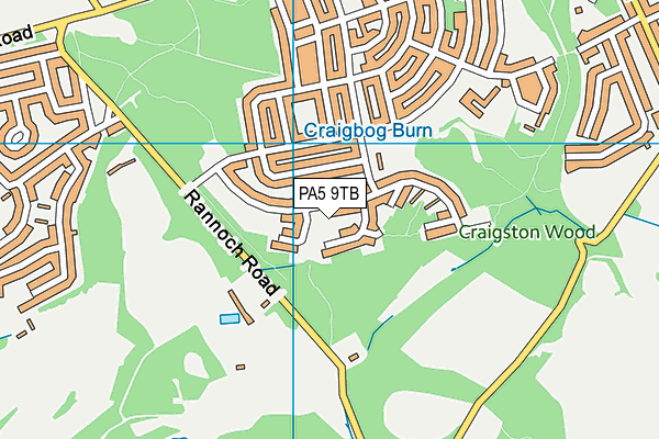 PA5 9TB map - OS VectorMap District (Ordnance Survey) PA5 9TB map - OS VectorMap District (Ordnance Survey)