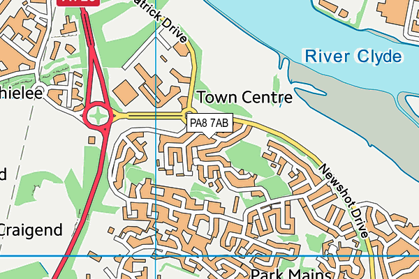 PA8 7AB map - OS VectorMap District (Ordnance Survey) PA8 7AB map - OS VectorMap District (Ordnance Survey)