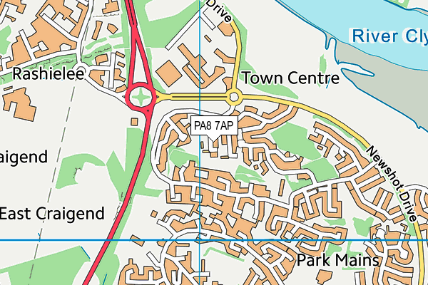 PA8 7AP map - OS VectorMap District (Ordnance Survey) PA8 7AP map - OS VectorMap District (Ordnance Survey)