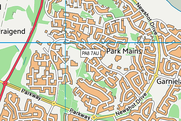 PA8 7AU map - OS VectorMap District (Ordnance Survey) PA8 7AU map - OS VectorMap District (Ordnance Survey)