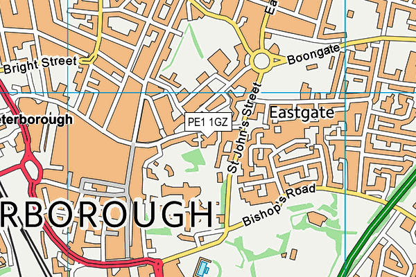 PE1 1GZ map - OS VectorMap District (Ordnance Survey) PE1 1GZ map - OS VectorMap District (Ordnance Survey)