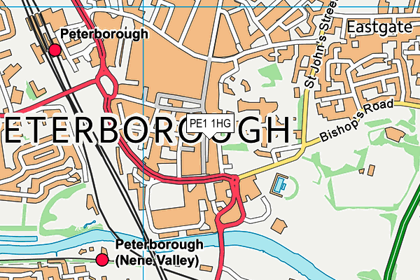 PE1 1HG map - OS VectorMap District (Ordnance Survey) PE1 1HG map - OS VectorMap District (Ordnance Survey)