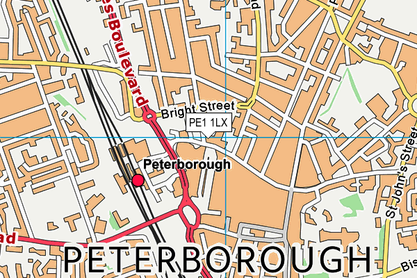 PE1 1LX map - OS VectorMap District (Ordnance Survey)