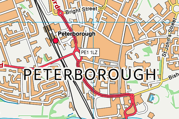 PE1 1LZ map - OS VectorMap District (Ordnance Survey) PE1 1LZ map - OS VectorMap District (Ordnance Survey)