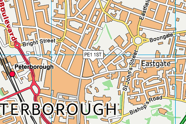 PE1 1ST map - OS VectorMap District (Ordnance Survey) PE1 1ST map - OS VectorMap District (Ordnance Survey)