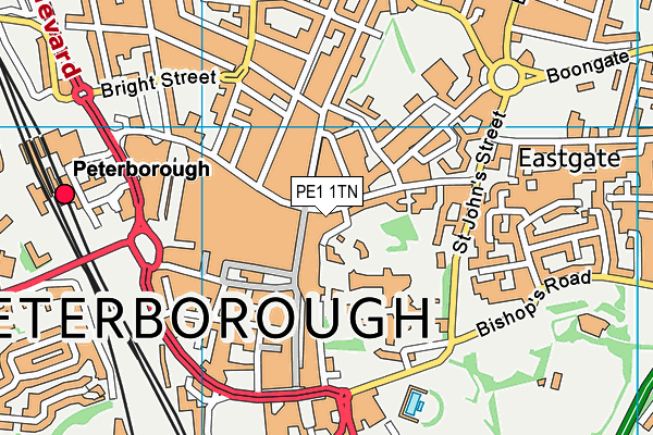 PE1 1TN map - OS VectorMap District (Ordnance Survey) PE1 1TN map - OS VectorMap District (Ordnance Survey)