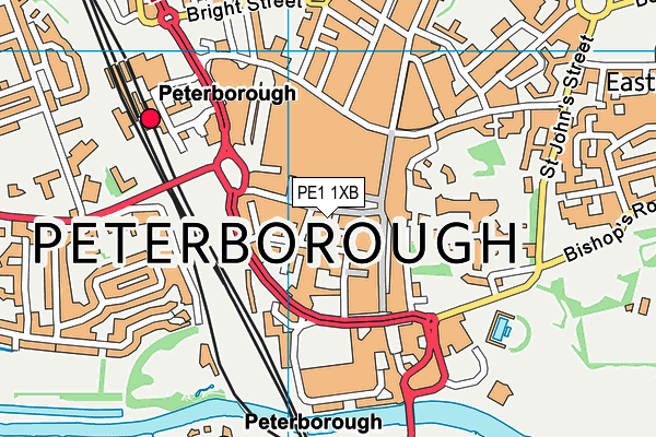 PE1 1XB map - OS VectorMap District (Ordnance Survey) PE1 1XB map - OS VectorMap District (Ordnance Survey)
