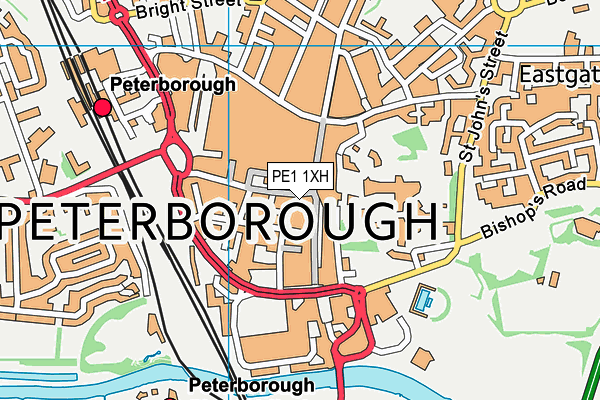 PE1 1XH map - OS VectorMap District (Ordnance Survey)