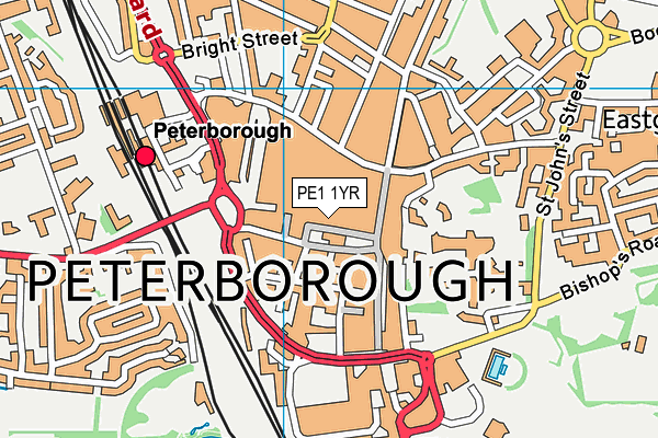 PE1 1YR map - OS VectorMap District (Ordnance Survey)