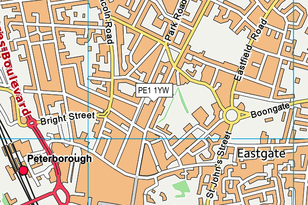 PE1 1YW map - OS VectorMap District (Ordnance Survey) PE1 1YW map - OS VectorMap District (Ordnance Survey)