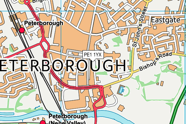 PE1 1YX map - OS VectorMap District (Ordnance Survey) PE1 1YX map - OS VectorMap District (Ordnance Survey)