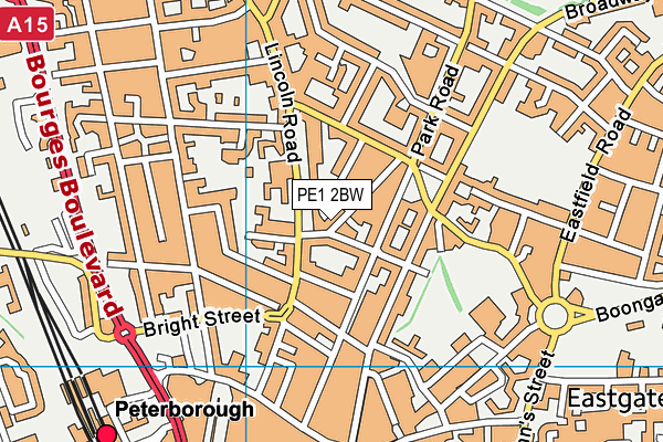 PE1 2BW map - OS VectorMap District (Ordnance Survey) PE1 2BW map - OS VectorMap District (Ordnance Survey)