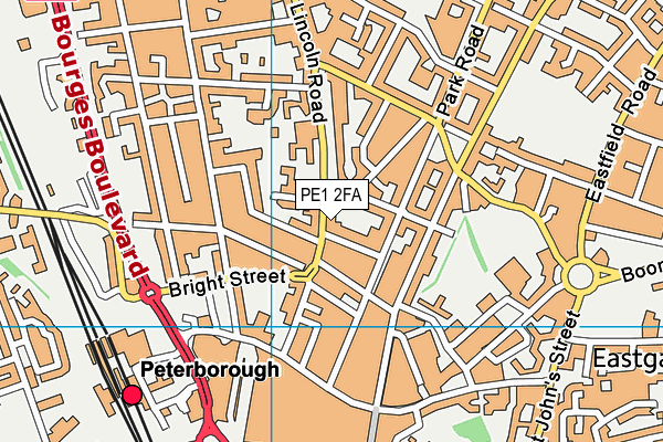 PE1 2FA map - OS VectorMap District (Ordnance Survey) PE1 2FA map - OS VectorMap District (Ordnance Survey)