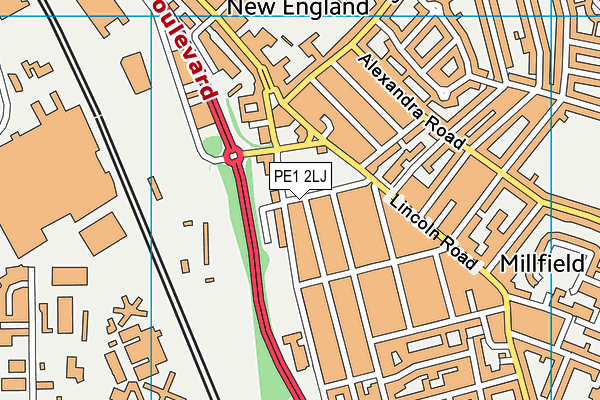 PE1 2LJ map - OS VectorMap District (Ordnance Survey) PE1 2LJ map - OS VectorMap District (Ordnance Survey)