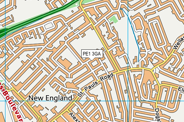 PE1 3GA map - OS VectorMap District (Ordnance Survey) PE1 3GA map - OS VectorMap District (Ordnance Survey)