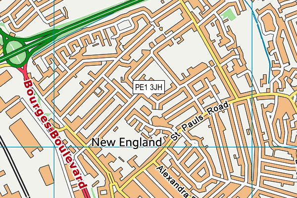 PE1 3JH map - OS VectorMap District (Ordnance Survey) PE1 3JH map - OS VectorMap District (Ordnance Survey)
