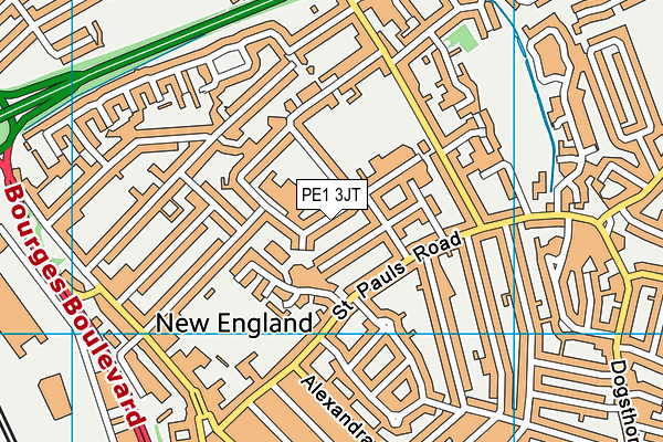 PE1 3JT map - OS VectorMap District (Ordnance Survey) PE1 3JT map - OS VectorMap District (Ordnance Survey)