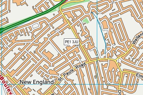 PE1 3JU map - OS VectorMap District (Ordnance Survey) PE1 3JU map - OS VectorMap District (Ordnance Survey)