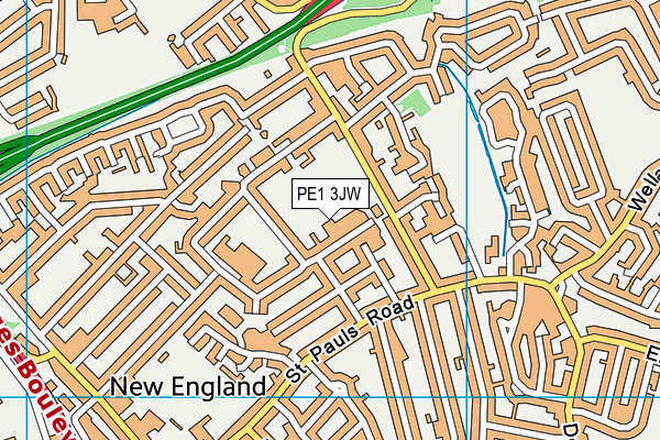 PE1 3JW map - OS VectorMap District (Ordnance Survey) PE1 3JW map - OS VectorMap District (Ordnance Survey)
