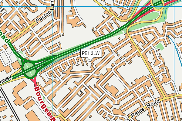 PE1 3LW map - OS VectorMap District (Ordnance Survey) PE1 3LW map - OS VectorMap District (Ordnance Survey)
