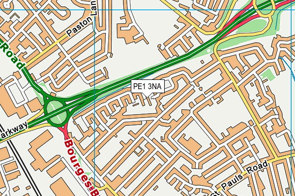 PE1 3NA map - OS VectorMap District (Ordnance Survey)