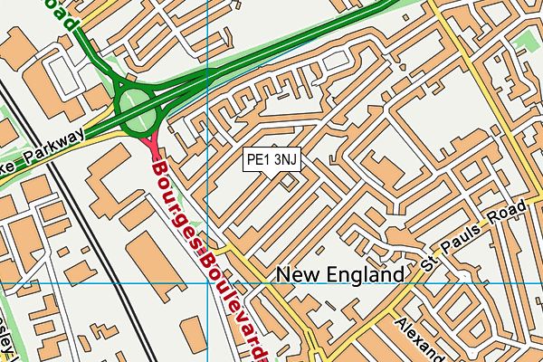 PE1 3NJ map - OS VectorMap District (Ordnance Survey)