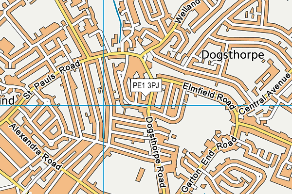 PE1 3PJ map - OS VectorMap District (Ordnance Survey) PE1 3PJ map - OS VectorMap District (Ordnance Survey)