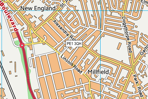 PE1 3QH map - OS VectorMap District (Ordnance Survey) PE1 3QH map - OS VectorMap District (Ordnance Survey)