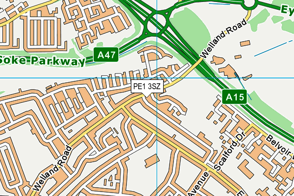 PE1 3SZ map - OS VectorMap District (Ordnance Survey) PE1 3SZ map - OS VectorMap District (Ordnance Survey)