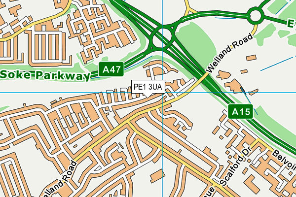 PE1 3UA map - OS VectorMap District (Ordnance Survey) PE1 3UA map - OS VectorMap District (Ordnance Survey)