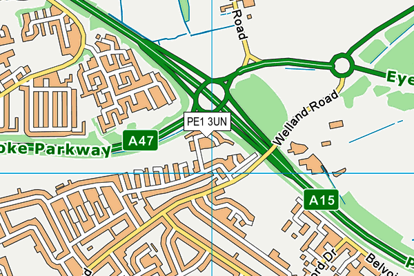 PE1 3UN map - OS VectorMap District (Ordnance Survey) PE1 3UN map - OS VectorMap District (Ordnance Survey)