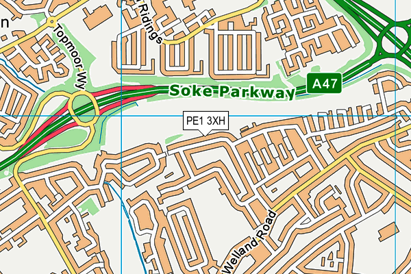 PE1 3XH map - OS VectorMap District (Ordnance Survey) PE1 3XH map - OS VectorMap District (Ordnance Survey)