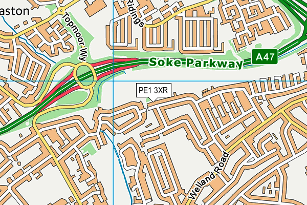 PE1 3XR map - OS VectorMap District (Ordnance Survey) PE1 3XR map - OS VectorMap District (Ordnance Survey)