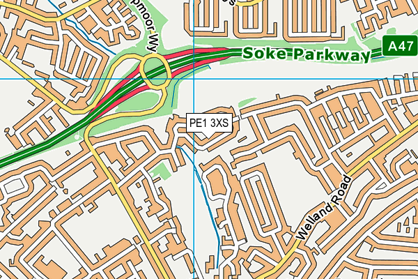PE1 3XS map - OS VectorMap District (Ordnance Survey) PE1 3XS map - OS VectorMap District (Ordnance Survey)