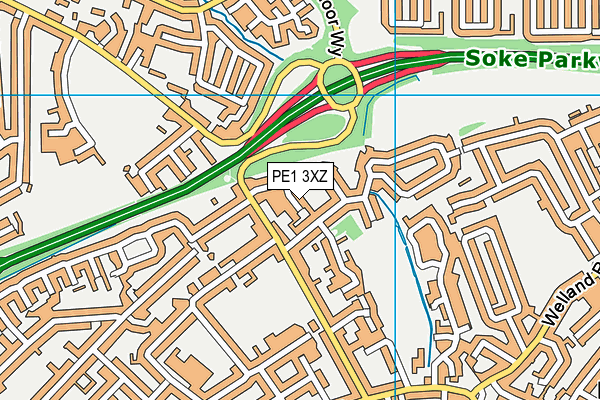 PE1 3XZ map - OS VectorMap District (Ordnance Survey) PE1 3XZ map - OS VectorMap District (Ordnance Survey)