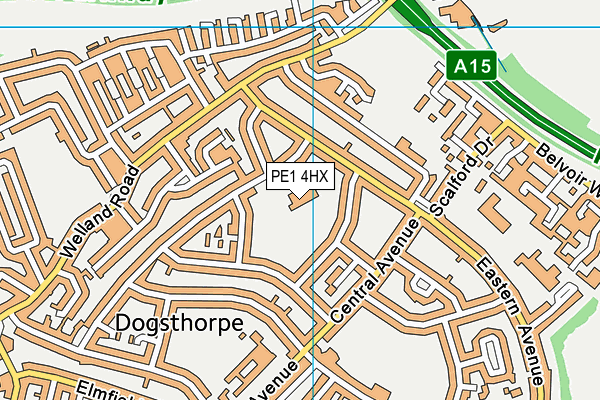 PE1 4HX map - OS VectorMap District (Ordnance Survey) PE1 4HX map - OS VectorMap District (Ordnance Survey)