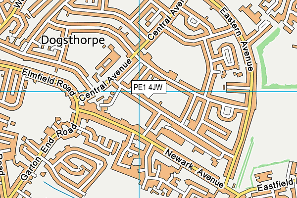 PE1 4JW map - OS VectorMap District (Ordnance Survey) PE1 4JW map - OS VectorMap District (Ordnance Survey)